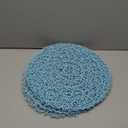 Restaurantware Spinweave 15 Inch Dining Table Placemats Set Of 6 Round Kitchen Table Mats - Semi-Disposable Handwoven Sky Blue Paper Circle Placemats Durable Table Mats For Holidays Or Weddings (Large)