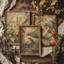 Nursery Woodland Animal Wall Art Vintage Forest Animal Canvas Wall Decor Baby Boy Room Poster Kids Wild Bunny Picture Cottagecore Prints Nursery Artwork for Girl Room Bedroom 16x24 Inch Unframed 3Pcs