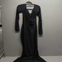 Womens Spaghetti Strap Bodycon Backless Maxi Dress, Color: Long Sleeve Black, Small