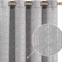 jinchan Boho Curtains for Living Room Farmhouse Grey Curtains 84 Inch Length for Bedroom Grommet Semi Sheer Drapes Geometric Striped Printed Mudcloth Light Filtering 2 Panels Set (50"W x 84"L (Pack of 2)