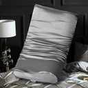 Satin Pillowcase for Contour Memory Foam Pillows, 24" x 14" x 5.1"/3.5" Cervical Pillow Case, Soft Pillow Cover for Sleeping Pillows (Grey)