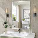 Frameless Bathroom Mirror, 24" x 36" Beveled Wall Mirror