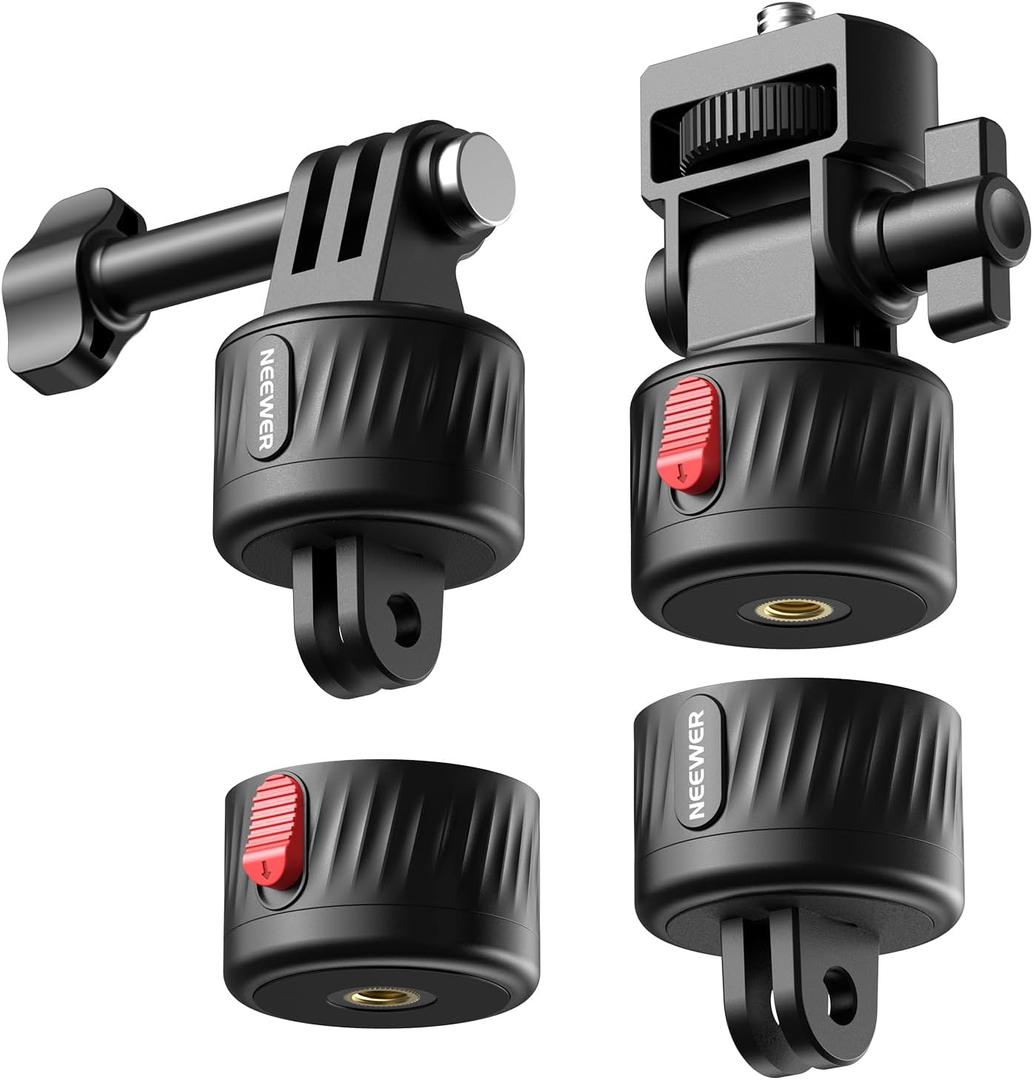 NEEWER Magnetic Action Camera Mount Kit, Compatible with GoPro Hero 13 12 11 Max DJI Osmo Action Insta360, ABS Magnetic Quick Release Mount for POV Shots, GP-24 NEEWER Magnetic Action Camera Mount Kit, Compatible with GoPro Hero 13 12 11 Max DJI Osmo Action Insta360, ABS Magnetic Quick Release Mount for POV Shots, GP-24