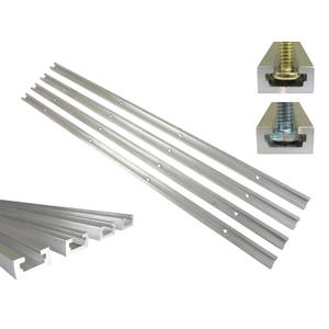 Lot 4 Each, 48" Aluminum T Track 3/4" by 3/8" Slot, Accepts 1/4" Hex Bolts, 1/4" or 5/16" T Bolts, Countersunk Holes Every 6" 112134