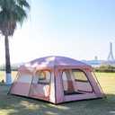 KTT Extra Large Tent 12 Person(Style-B),Family Cabin Tents,2 Rooms,3 Doors and 3 Windows with Mesh,Straight Wall,Waterproof,Double Layer,Big Tent for Outdoor,Picnic,Camping,Family Gathering