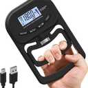 396lbs / 180kg Grip Strength Trainer, Rechargeable Electronic Hand Dynamometer, Digital Grip Strength Tester with LCD Display, Adjustable Hand Grip Dynamometer Hand Exercisers for Strength (Black)