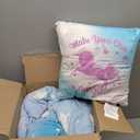 Twin Comforter Set for Girls-3 Pieces Unicorn Glow in The Dark Twin Bedding Sets for Kids,1 Comforter,1 Sham and 1 Decor Pillow