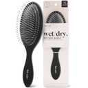 Kitsch Detangler Hair Brush for Wet and Dry Hair, Curly or Straight Hair, Detangling Brush with Flexible Hairbrush Bristles, Hair brushes for Women & Men, Adults & Kids, for Shower & Travel - Black (1 Count (Pack of 1))