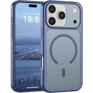 SUPFINE Magnetic for iPhone 17 Pro Case (Compatible with MagSafe)(Military Grade Drop Protection)(Camera Protection) Translucent Matte Shockproof Phone Cover,Lavender Gray