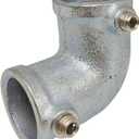 2 Pcs Galvanized Pipe Fittings, 90 Degree L Tube Connector Fit for 1 Inch(25.4 mm) OD Steel Pipe, Structural Elbow Joint Between Two Pipes Connector, Cast Iron
