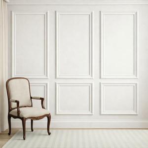 Colingmill 3 Sets Pre-Cut Wall Peel and Stick Trim Molding Wall Wainscoting Panels 3D Self Adhesive Baseboard Molding Trim for Interior Decoration Living Room Bedroom Accent (54 x 24 x 0.98 in,White)