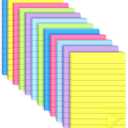 12 Pack Lined Sticky Notes 4x6 in Bright Colors Self-Stick Note Pads with Lines, Colorful Bulk Sticky Memo Pad for School, Office, Meeting