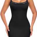 Slip Dress for Women Adjustable Spaghetti Straps Full Slips Under Dresses Cami Dress Slip Nightgown (X-Small, Black)