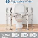 Toilet Seat Riser for Seniors, FSA HSA Eligible Raised Toilet Seat with Handles, Adjustable Height & Width, 400lb Handicap Elevated Toilet Seat, Fit Any Toilet (Grey)