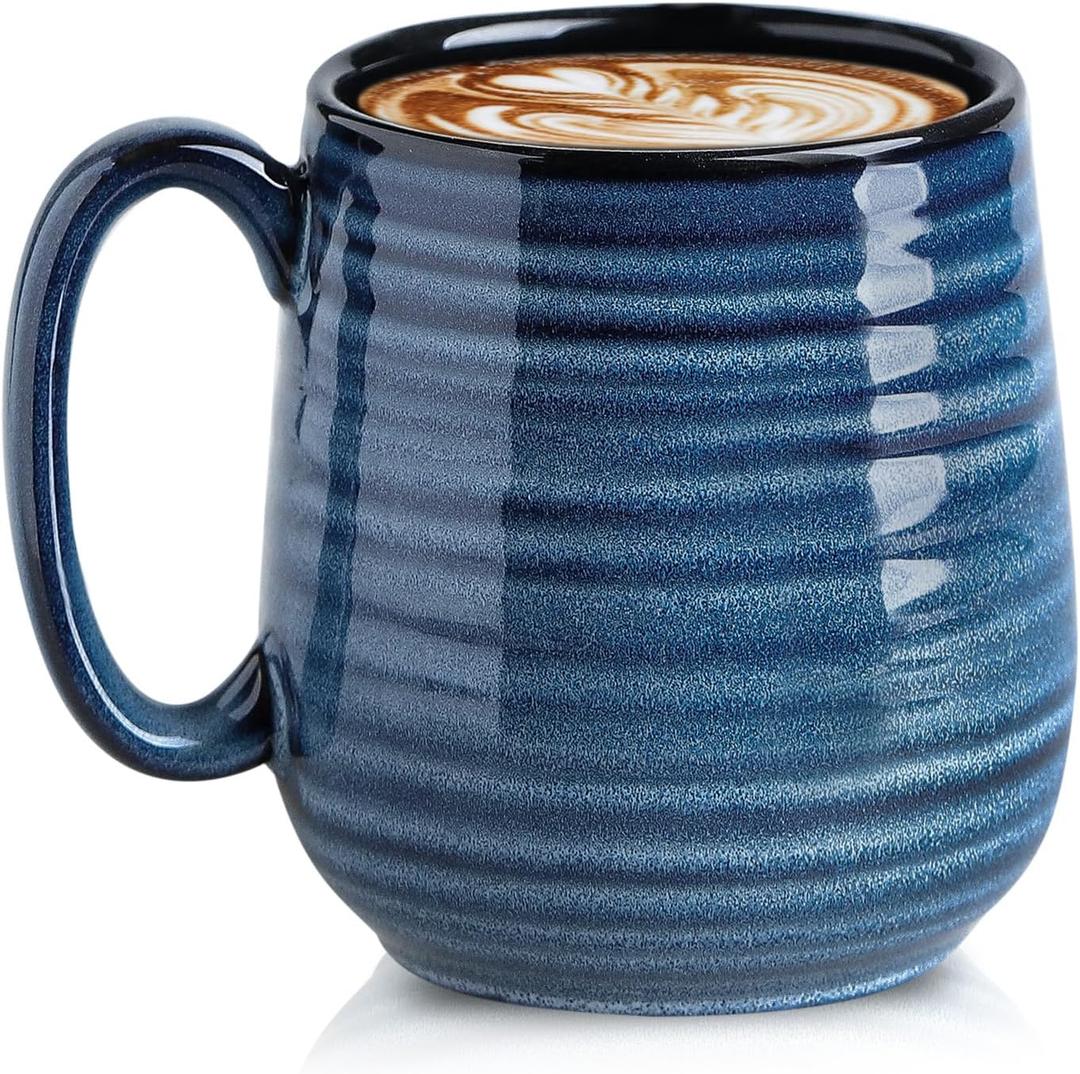 glowworm Ceramic Coffee Mug, 20 Oz Coffee Cups with Handle, Large Coffee Mug for Home and Office, Latte Mug for Coffee Tea Soup, Housewarming Wedding Gifts, Dishwasher & Microwave Safe, Blue (1 Count)