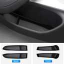 Karltys Door Side Storage Box for Refresh 2025 2026 Tesla Model 3 Highland Accessories, TPE Car Door Side Organizer Tray, Front Rear Slot Pockets Protector with Non-Slip Liner (4PCS)