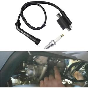 FZJDSD 3YF823700000 1PC Ignition Coil &Spark Plug Compatible with Yamaha Raptor 660R YFM660R Grizzly 660 Rhino 660 YFM660FA 2001-2008 Replace 5FU823100000 3KJ823101000 3YF-82370-00-00 5FU-82310-00-00