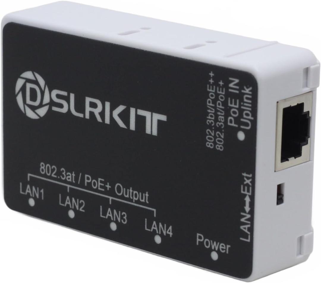 PoE++ 90watt 5 Port Gigabit PoE Passthrough Switch Extender Repeater 802.3bt in 802.3AT Out
