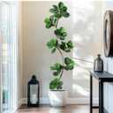 GarveeHome Artificial Fiddle Leaf Fig Tree - 7 ft Fake Plant with Black Nursery Planter, Large Floor Plants for Home or Office Decor - Artificial Plants Indoor Outdoor, Housewarming Gift