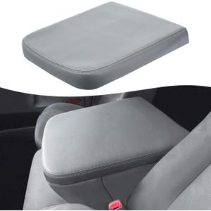 KBH Center Console Armrest Cover Replacement for Dodge Ram 2002 2003 2004 2005 2006 2007 2008, Jump Seat, Vinyl Leather, Middle Console Protector, Velcro Design, Medium Slate Gray