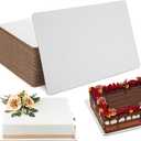 50 Pcs 14" x 10" Cake Boards Rectangle, White Cardboard Cake Base Boards, Sturdy Greaseproof Cake Plate for Desserts and Pastries