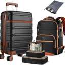YAMTION Luggage Sets 6 Piece,Hardside 20In Suitcase with Spinner Wheels,TSA Lock,Carry On Suitcase Travel Essentials for Personal Items