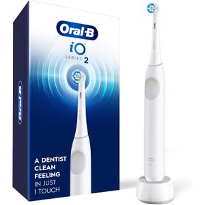Oral-B Rechargeable Electric Toothbrush, iO2, 3 Cleaning Modes, Automatic Pressure Sensor to Protect Gums, Pure White