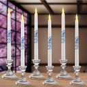 Conelist 6 Pcs Chinoiserie Flameless Candles 10 Inch Blue and White Candles Battery Operated LED Candlesticks Chinoiserie Decor for Wedding Table Centerpiece Home Party Decor Gifts