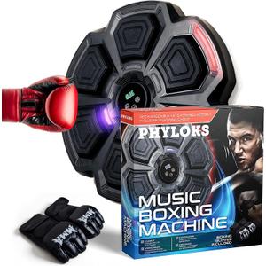 Music Boxing Machine, Boxing Equipment, Music Boxing Machine for Adults & Kids, Boxing Machine Wall Mounted Music, Music Punching Machine, Boxing Music Punch with Gloves (Black)