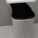 TrashAid Slim Bathroom Trash Can with Lid Soft Close, 6 Liter/1.6 Gallon Stainless Steel Small Garbage Can with Removable Inner Bucket, Step Pedal, Slim Wastebasket for Toilet, Office, Bedroom, White