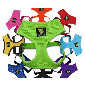 EcoBark Dog Harness - Max Comfort Luxurious Soft Mesh - Over The Head No Pull & No Choke Halter Harness Vest - Eco-Friendly Body Harness - Green - Size S
