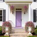 Artificial Hanging Flowers for Outdoors, 2 Pcs Fake Hanging Plant Spring Summer Decor, UV Resistant No Fade Realistic Faux Flower for Front Door Porch Planter Patio Garden Yard(Light Purple Red)