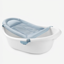 Skip Hop Baby Bath Tub 4-in-1 Grow with Baby Infant to Toddler Bathtub with Supportive Sling and Sit-Up Support Wave Age 0m+