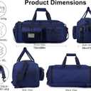LHI 50L Tactical Duffle Bag for Men, 3-in-1 Gym Duffle and Backpack, Shoe Compartment, Laptop Sleeve and MOLLE, Carry-On Travel Weekender and Overnight Bag Blue