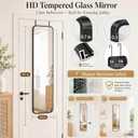 47x14" Full Length Mirror Over the Door Hang or Wall Mounted Black
