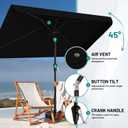 AreShark 6.5 x 10 FT Rectangular Valance Patio Umbrella, Outdoor Umbrella with Tilt and Crank, Market Table Umbrellas W/ 6 Ribs UV Protection for Garden, Deck, Backyard and Pool, Black