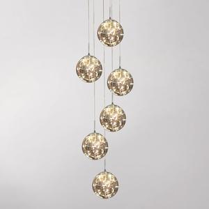 KAUCQI Long Chandeliers for High Ceilings,Modern Crystal Pendant Light,Raindrop Drop Lamp,Hanging Flush Mount Lighting Fixtures for Spiral Staircase,Foyer,Entryway,Living Room