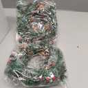 Jexine 4 Pieces Mini Christmas Wreaths for Kitchen Cabinet Small Christmas Candle Rings Wreaths Pillars Candle Rings Table Centerpieces Hanging Garlands for Front Door Window Decor (No Red Ribbon)