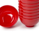 EWEIGEER 4.5-inch Unbreakable Small Melamine Bowls for Cereal Rice Soup Dessert Snack Ice-Cream Pudding Mini Round Plastic Bowl.(7 PCS) Red