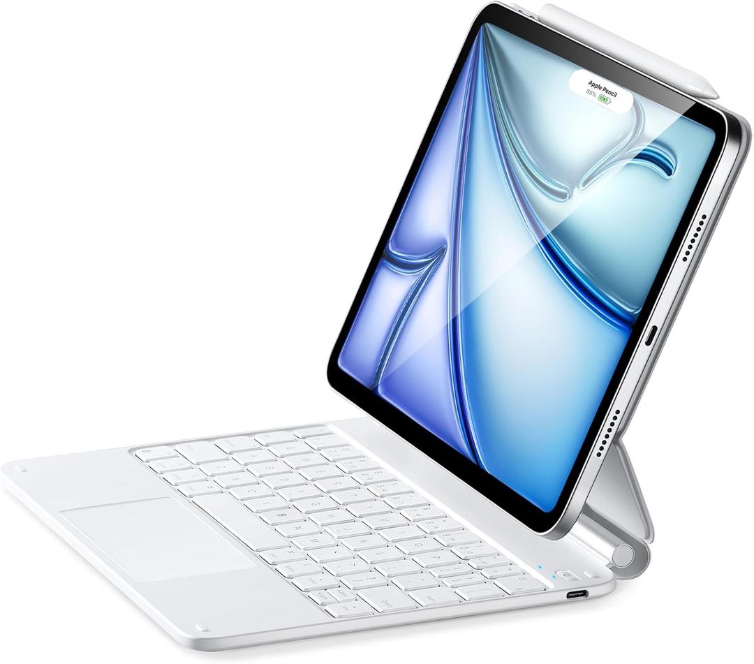 ESR for iPad Air 11 inch Case with Keyboard M4/M3/M2 (2026/2025/2024), iPad Pro 11 & Air 5/4th Magic Keyboard Case, Easy-Set Floating Cantilever Stand, Precision Multi-Touch Trackpad, White