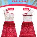 Girls Halloween Costume Set for Ocean Princess Costume Kids Cute Dress Birthday Outfits Gift Hawaii Theme Party (110 (3-4 Years))