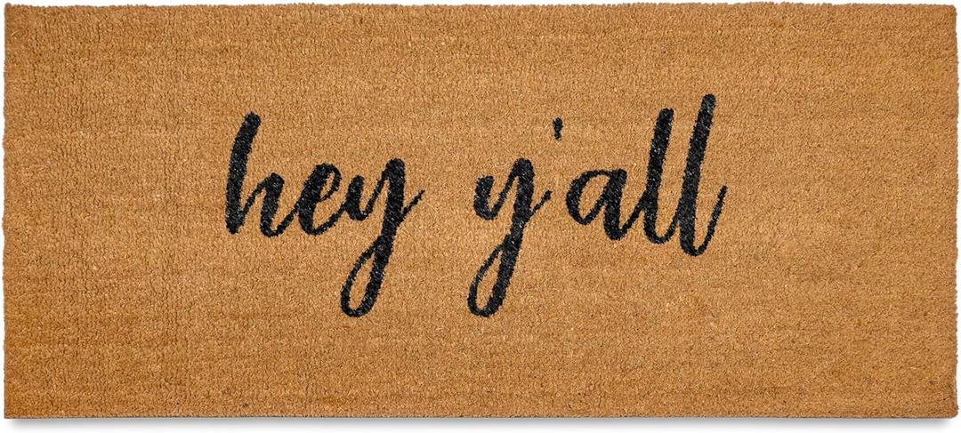 MAINEVENT Hey Y'all Door Mat 48x24 Inch, Large Welcome Mat for Front Door W/Non-Slip PVC Backing, Oversized Doormat Coir