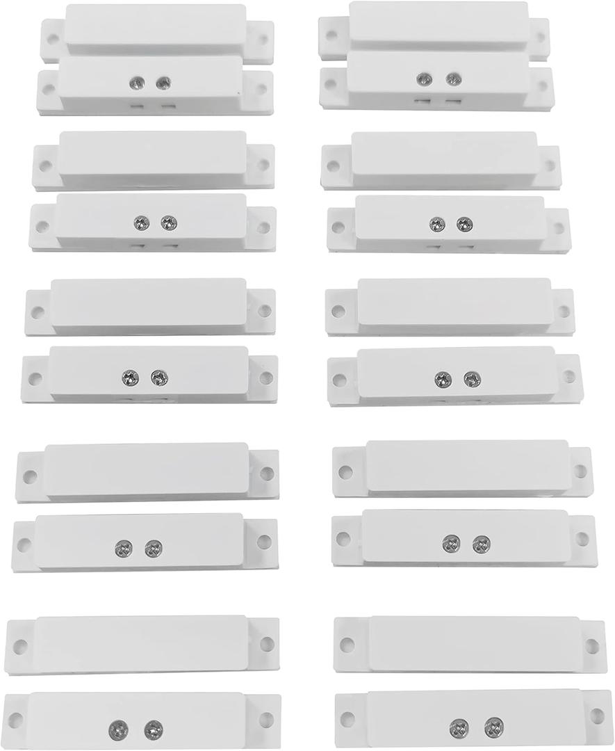 10 Sets Pack of Wired Surface Mounted Alarm Magnetic Contacts Door Window Reed Switch Sensor with Double Side Tape