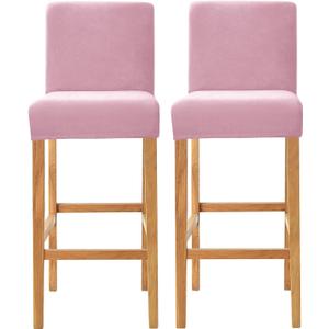 Velvet Counter Stool Pub Chair Covers - Removable and Stretchable Slipcovers for a (2, Pink)