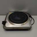 OVENTE Countertop Infrared Single Burner, 1000W Electric Hot Plate with 7 Ceramic Glass Cooktop, 5 Level Temperature Setting & Easy to Clean Base, Compact Stove for Home Dorm Office, Silver BGI101S