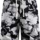 Mylldey Mens Shorts Casual Relaxed Fit Men's Walk Elastic Waist Drawstring Flat Front Shorts (Black, XL)