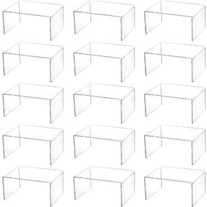 Hedume 16 Pack Clear Acrylic Display Risers, 4.4" x 3.2" x 2.2" Display Stand for Figures, Buffets, Dessert, Cupcakes, Candy, Jewelry and Collectibles