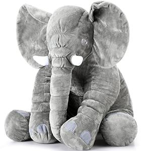 Yulejo Giant Stuffed Elephant Plush Animal Toy Back to School Party Favor Huge Stuffed Elephant Soft Elephant Large Stuffed Animal Doll Gray Elephant Plush for Kids Girlfriend Home Decor(31.5 Inch)