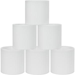 LAMPWELL TINA Off White Clip on Chandelier Lamp Shades Set of 6,Small Lamp Shades Clip on bulb,5"5"H5",Mini Linen Drum Lamp Shade,FOR CANDLE BULB AND SMALL GENERAL BULB