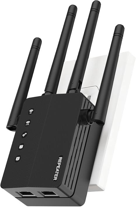 WiFi Extender Signal Booster, Dual Band 2.4/5.8G WiFi Extender – 1200Mbps, 12880 Sq Ft Coverage, 105 Devices & 1-Tap Setup for Home Use